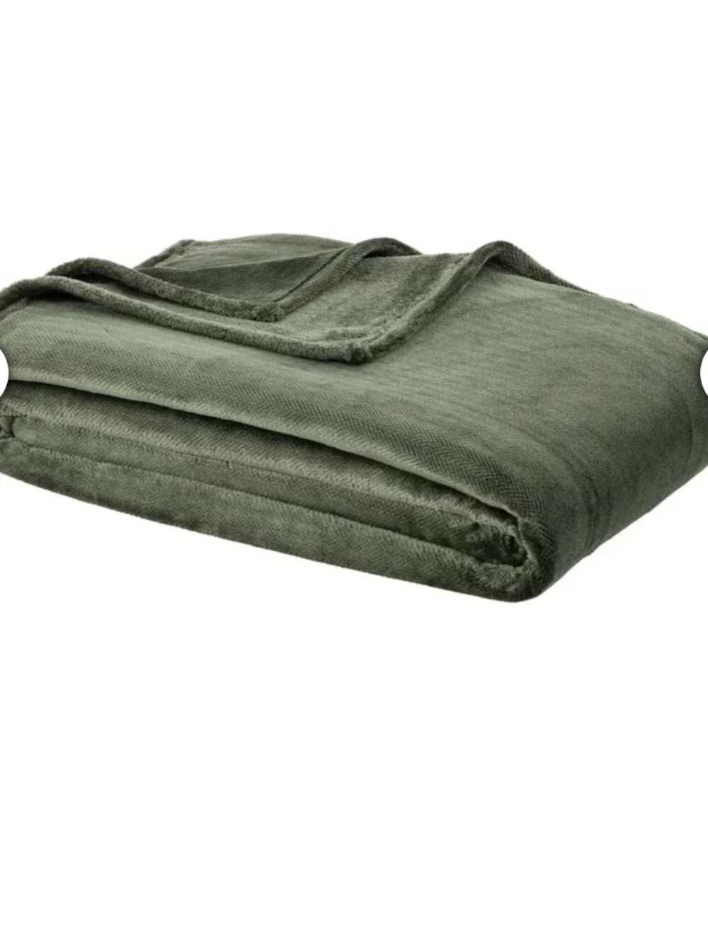 Berkshire Herringbone Plush Blanket - Olive Green